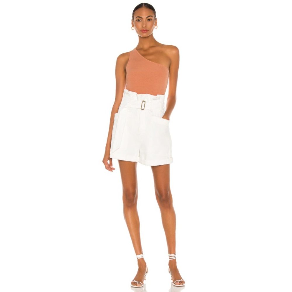 Agolde Celia Paperbag Denim Shorts in Paste 24 New